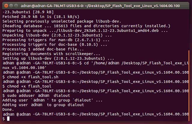 how to run sp flash tool on linux